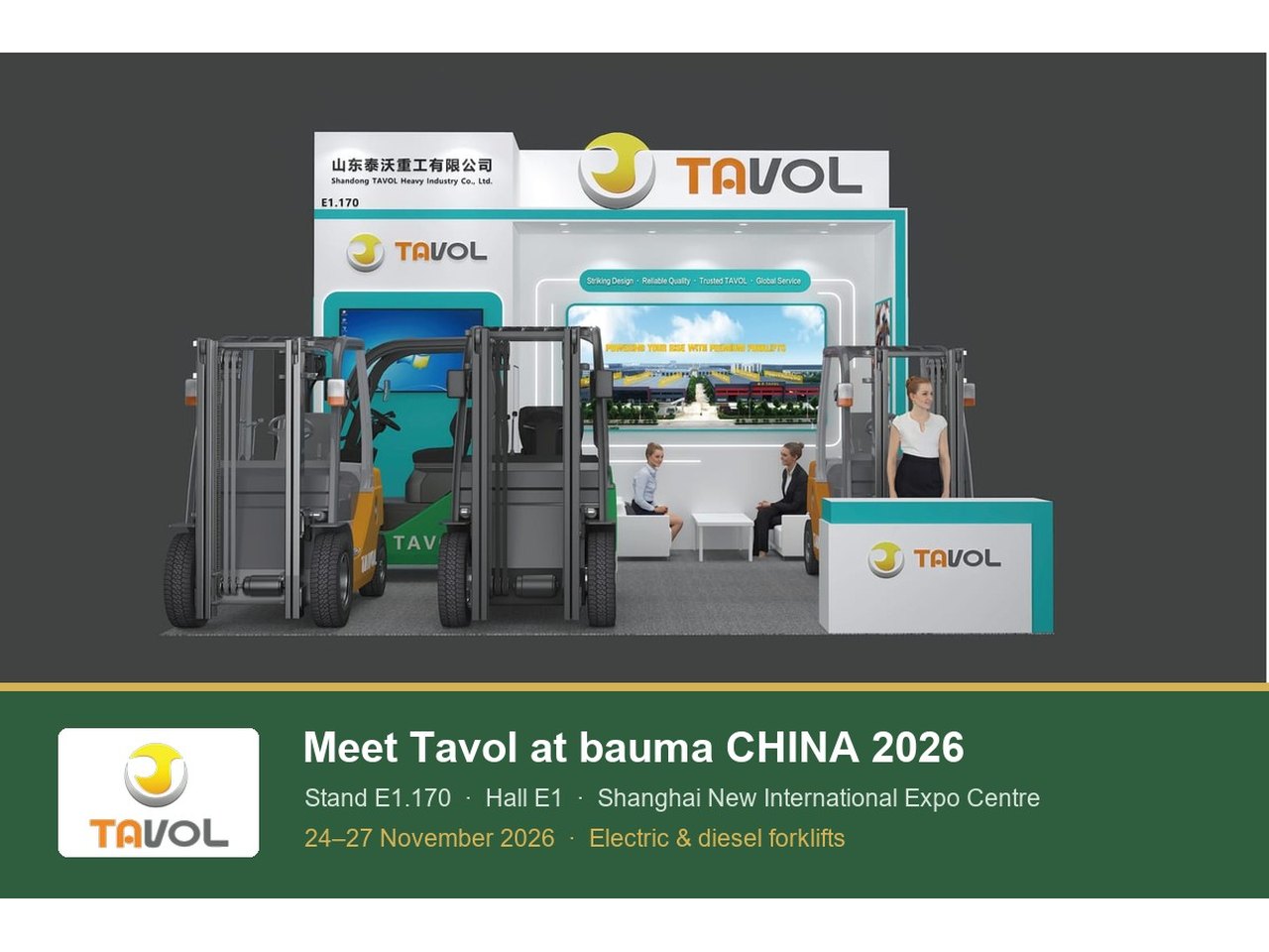 Tavol exposera au bauma CHINA 2026 - Stand E1.170, Shanghai