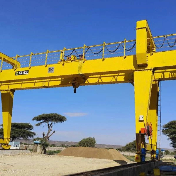 Brand Tavol Brand Tour Double Girder Gantery Cranes avec treuil ouvert SWL jusqu'à 200 tonnes adaptées dans des conditions de travail chargées et lourdes